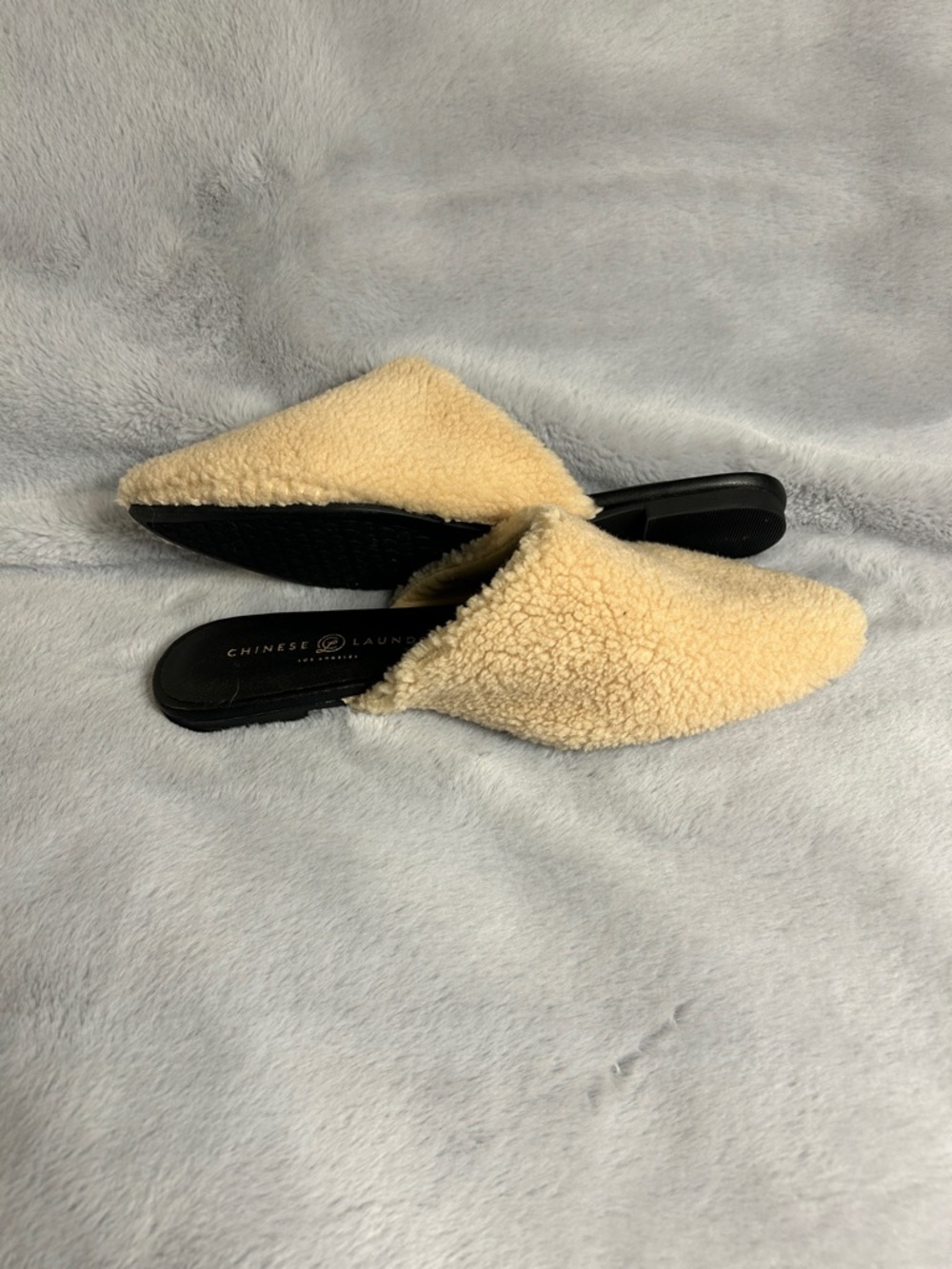 Chinese Laundry Cream Faux-Sherpa Mule Slides - Picture 4 of 6
